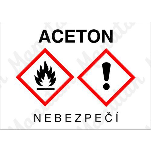 Aceton, samolepka 105 x 74 x 0,1 mm