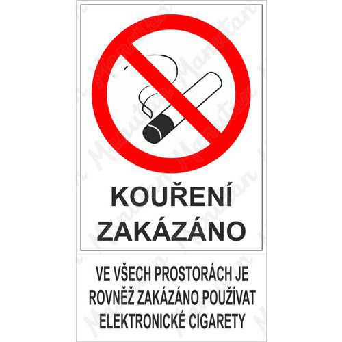 Zákazové tabulky - Zákaz kouření elektronických cigaret ve všech prostorách