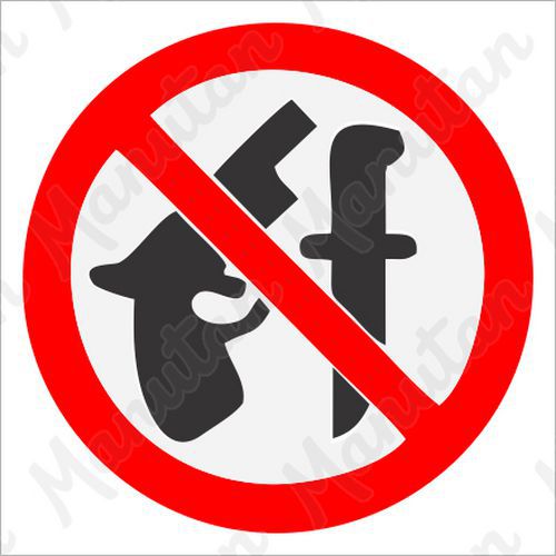 Zákazové tabulky - Zákaz nošení zbraní