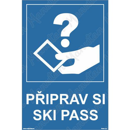 Připrav si ski pass, plast 400 x 600 x 5 mm