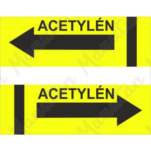 Acetylén, samolepka 100 x 48 x 0,1 mm vlevo