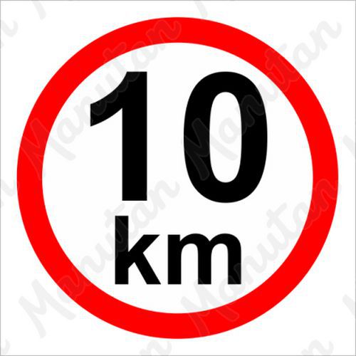 Omezení rychlosti 10 km/h, samolepka 105 x 105 x 0,1 mm