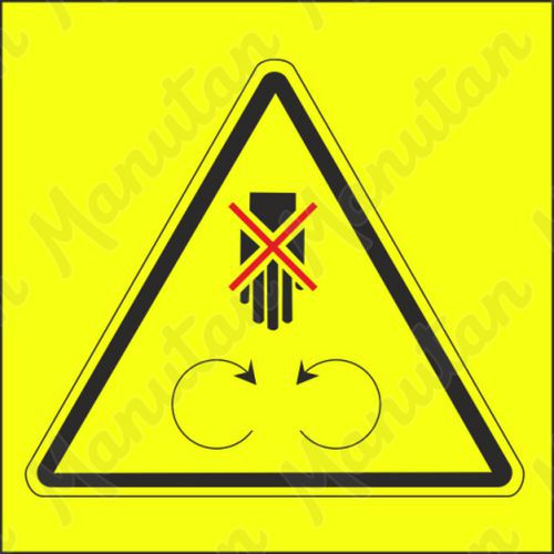 Výstražná tabulka - Výstraha neotvírej neodstraňuj bezpečnostní kryt pokud je stroj v chodu