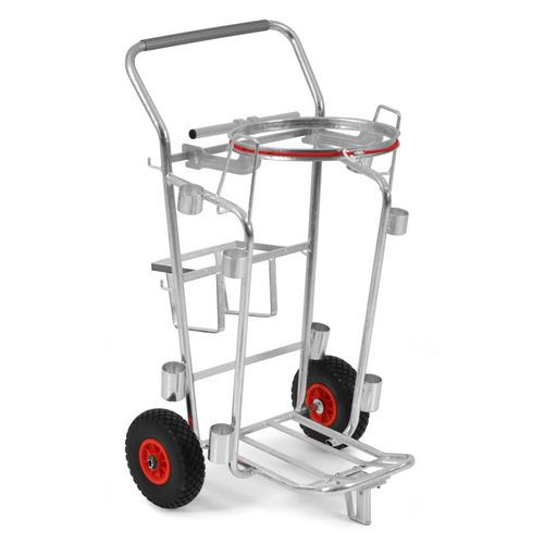 Venkovní úklidový vozík TTS s držákem na pytle, galvanizovaná ocel