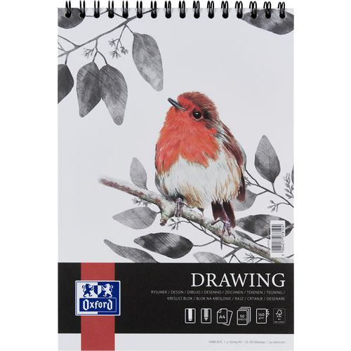 Blok kroužkový Oxford Drawing A4, s horní spirálou, čistý