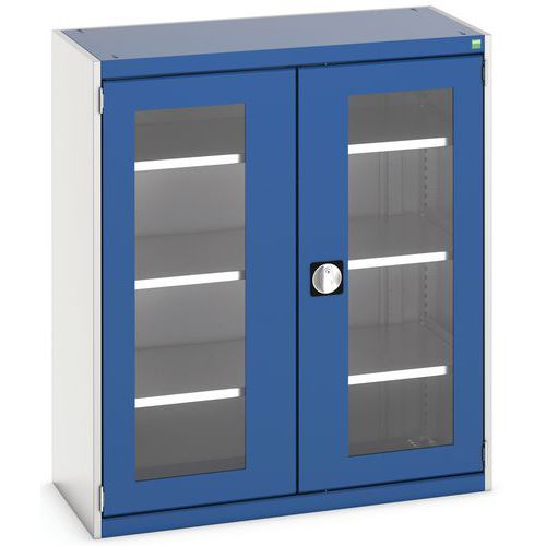 Dílenské skříně s průhlednými dveřmi Bott Cubio, výška 120 cm