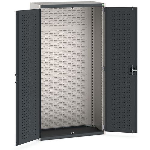 Dílenské skříně s perfo panely pro držáky na boxy/nářadí