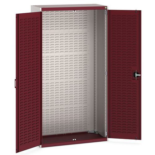 Dílenské skříně s perfo panely pro držáky na boxy/boxy