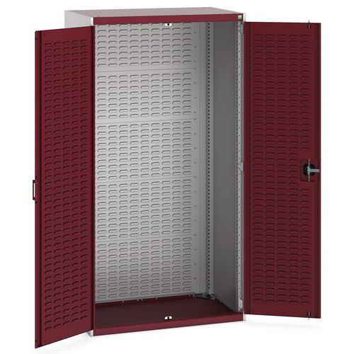 Dílenské skříně s perfo panely pro držáky na boxy/boxy