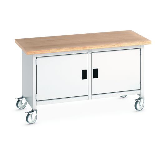 Mobilní dílenský stůl Bott Cubio Storage, 84 x 150 x 75 cm, 2 skříňky, multiplex/linoleum