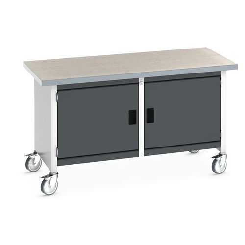 Mobilní dílenský stůl Bott Cubio Storage, 84 x 150 x 75 cm, 2 skříňky, multiplex/linoleum