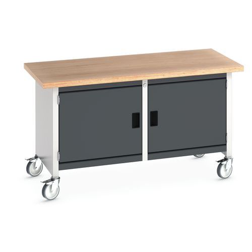 Mobilní dílenský stůl Bott Cubio Storage, 84 x 150 x 75 cm, 2 skříňky, multiplex/linoleum