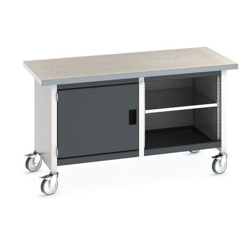 Mobilní dílenský stůl Bott Cubio Storage, 84 x 150 x 75 cm, skříňka, otevřený prostor s policí