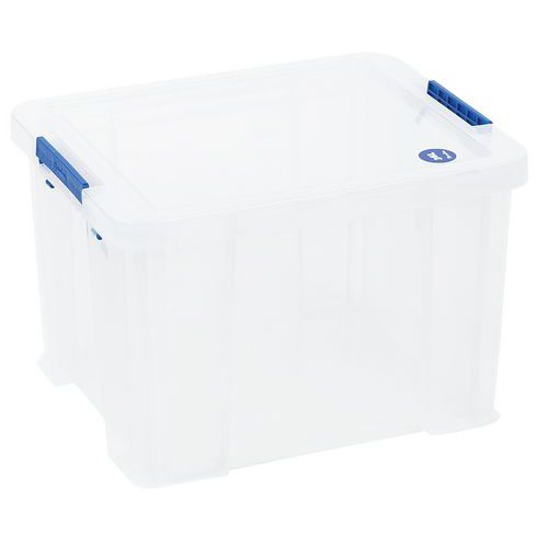 Plastové úložné boxy s víkem na klip Manutan Expert