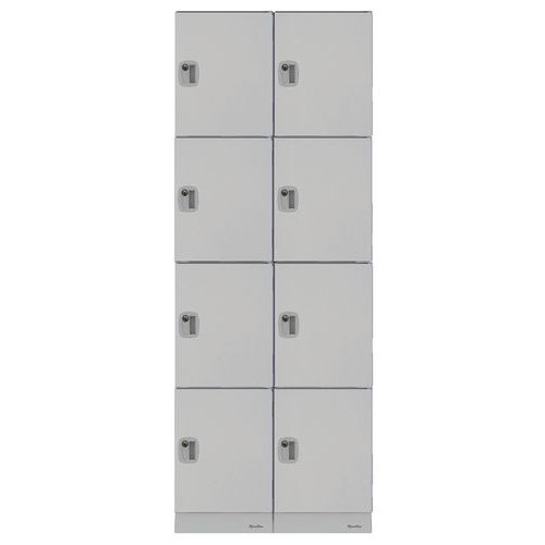 Montované plastové šatní moduly Manutan Expert Ed, 8 boxů, cylindrický zámek Montované plastové šatní moduly Manutan Expert Ed, 8 boxů, cylindrický zámek