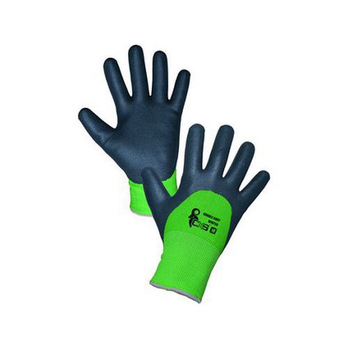Povrstvené zimní rukavice ROXY DOUBLE WINTER, černo-zelené, vel. 10