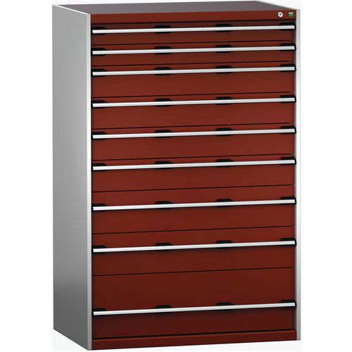 Dílenské zásuvkové skříně Bott Cubio 200, 160 x 105 x 65-75 cm, 9 zásuvek
