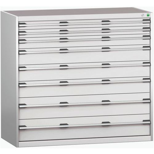 Dílenské zásuvkové skříně Bott Cubio 200, 120 x 130 x 65-75 cm, 8 zásuvek