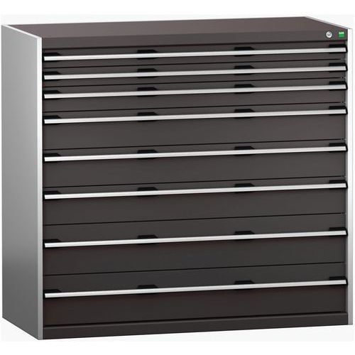 Dílenské zásuvkové skříně Bott Cubio 200, 120 x 130 x 65-75 cm, 8 zásuvek