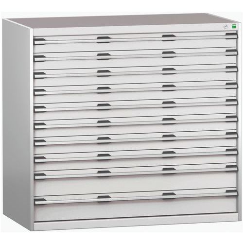 Dílenské zásuvkové skříně Bott Cubio 200, 120 x 130 x 65-75 cm, 10 zásuvek