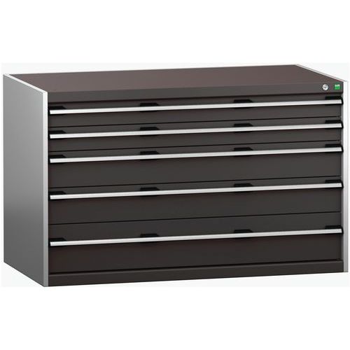 Dílenské zásuvkové skříně Bott Cubio 200, 80 x 130 x 65-75 cm, 5 zásuvek
