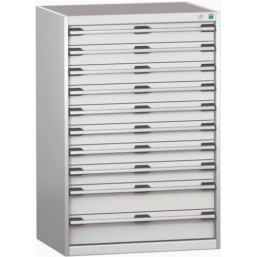 Dílenské zásuvkové skříně Bott Cubio 200, 120 x 80 x 65-75 cm, 10 zásuvek