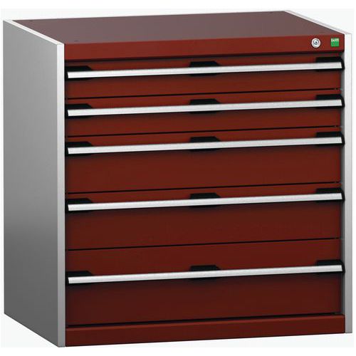 Dílenské zásuvkové skříně Bott Cubio 200, 80 x 80 x 65-75 cm, 5 zásuvek