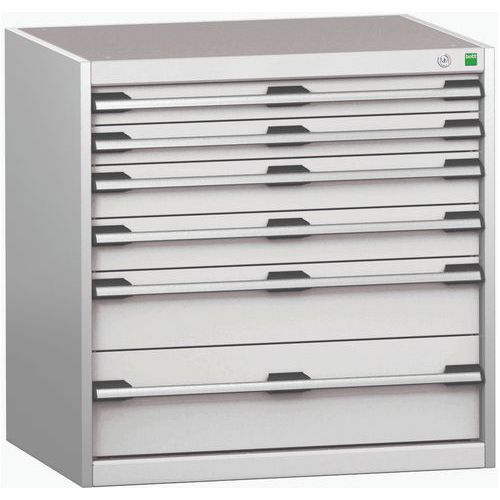Dílenské zásuvkové skříně Bott Cubio 200, 80 x 80 x 65-75 cm, 6 zásuvek