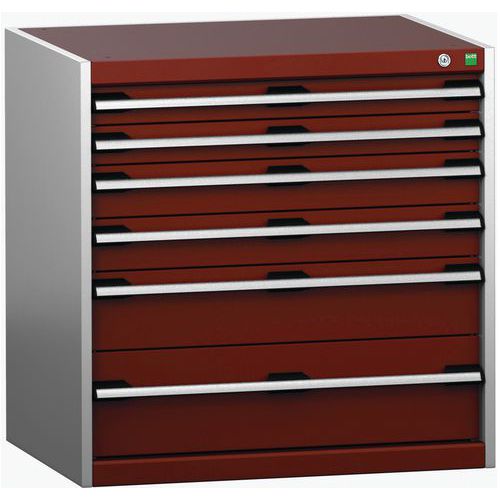 Dílenské zásuvkové skříně Bott Cubio 200, 80 x 80 x 65-75 cm, 6 zásuvek