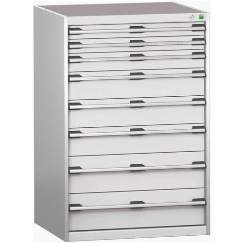 Dílenské zásuvkové skříně Bott Cubio 200, 120 x 80 x 65-75 cm, 8 zásuvek