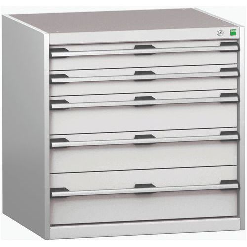 Dílenské zásuvkové skříně Bott Cubio 200, 80 x 80 x 65-75 cm, 5 zásuvek