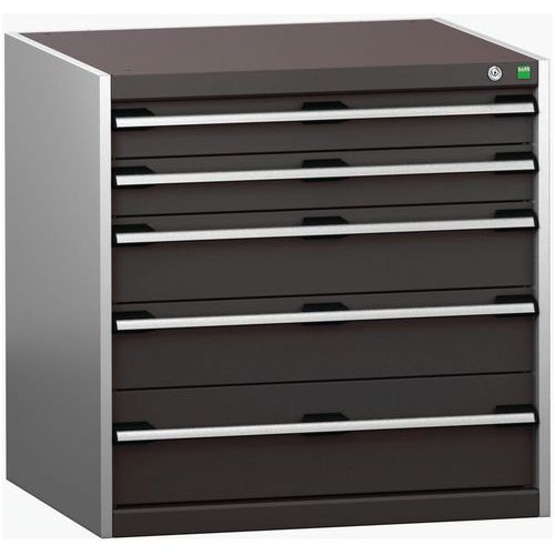 Dílenské zásuvkové skříně Bott Cubio 200, 80 x 80 x 65-75 cm, 5 zásuvek