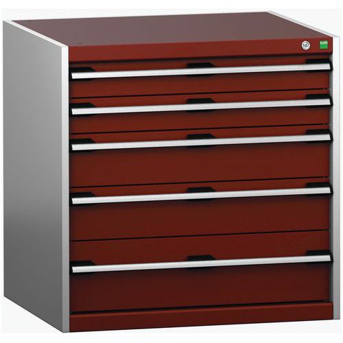 Dílenské zásuvkové skříně Bott Cubio 200, 80 x 80 x 65-75 cm, 5 zásuvek