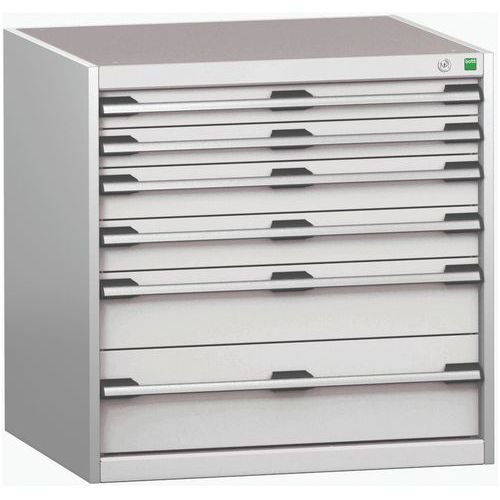 Dílenské zásuvkové skříně Bott Cubio 200, 80 x 80 x 65-75 cm, 6 zásuvek