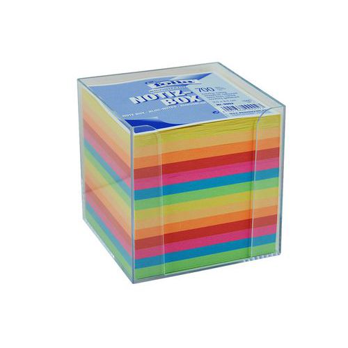 Bloček KOSTKA barevná 95 x 95mm, nelepená + plastová krabička