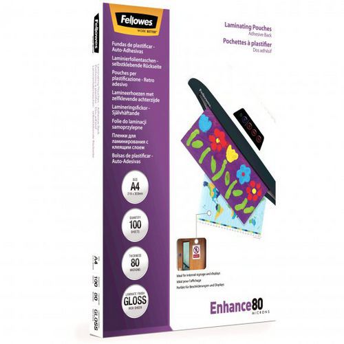 Laminovací fólie Fellowes 80 mic samolepící Laminovací fólie Fellowes 80 mic samolepící