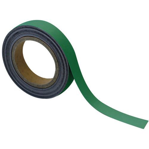 Magnetické pásky na regály Manutan Expert, 10 m, zelené