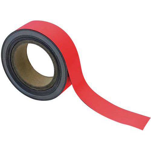Magnetické pásky na regály Manutan Expert, 10 m, červené