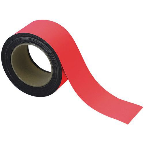 Magnetické pásky na regály Manutan Expert, 10 m, červené