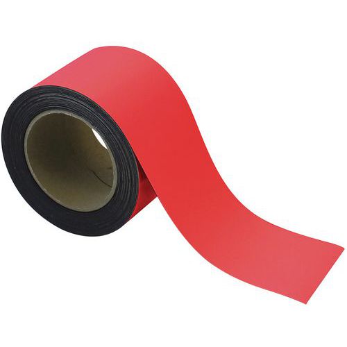 Magnetické pásky na regály Manutan Expert, 10 m, červené