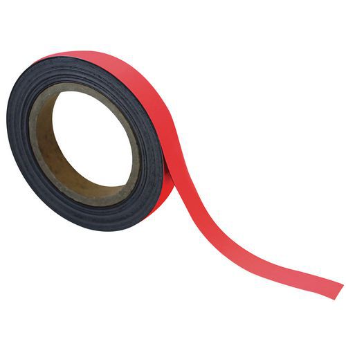 Magnetické pásky na regály Manutan Expert, 10 m, červené