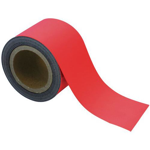 Magnetické pásky na regály Manutan Expert, 10 m, červené