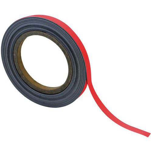 Magnetické pásky na regály Manutan Expert, 10 m, červené
