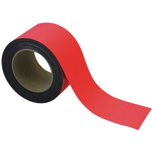 Magnetické pásky na regály Manutan Expert, 10 m, červené