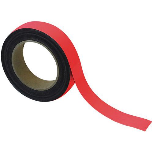 Magnetické pásky na regály Manutan Expert, 10 m, červené