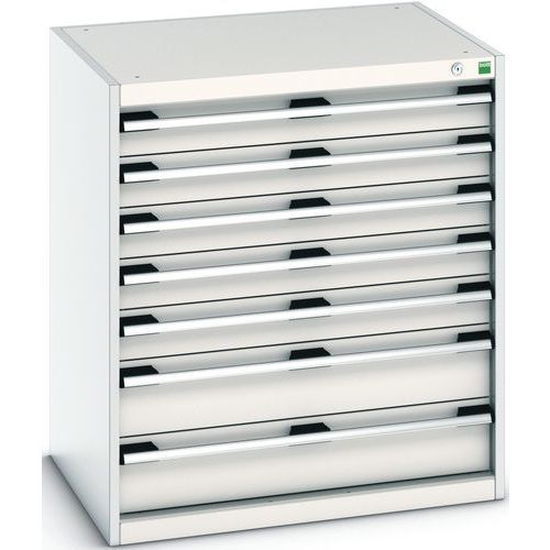 Dílenské zásuvkové skříně Bott Cubio 200, 90 x 80 x 65-75 cm, 7 zásuvek