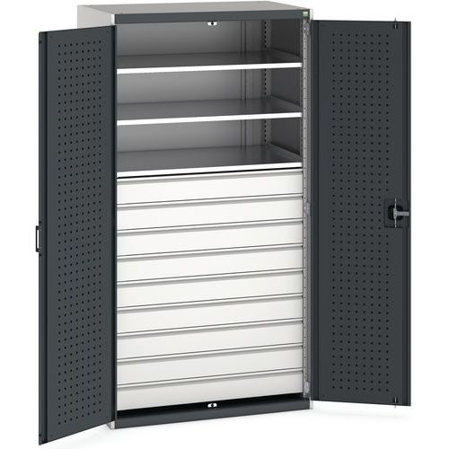 Dílenské skříně se zásuvkami Bott Cubio, výška 200 cm