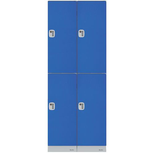 Montované plastové šatní moduly Manutan Sam, 4 boxy, cylindrický zámek Montované plastové šatní moduly Manutan Sam, 4 boxy, cylindrický zámek