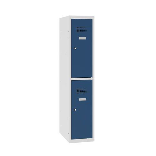 Snížené školní šatní skříně, 2 oddíly, 300 mm, cylindrický zámek