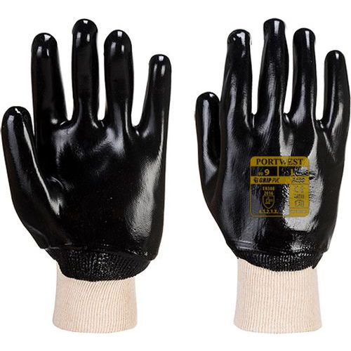 PVC rukavice s nápletem, černá